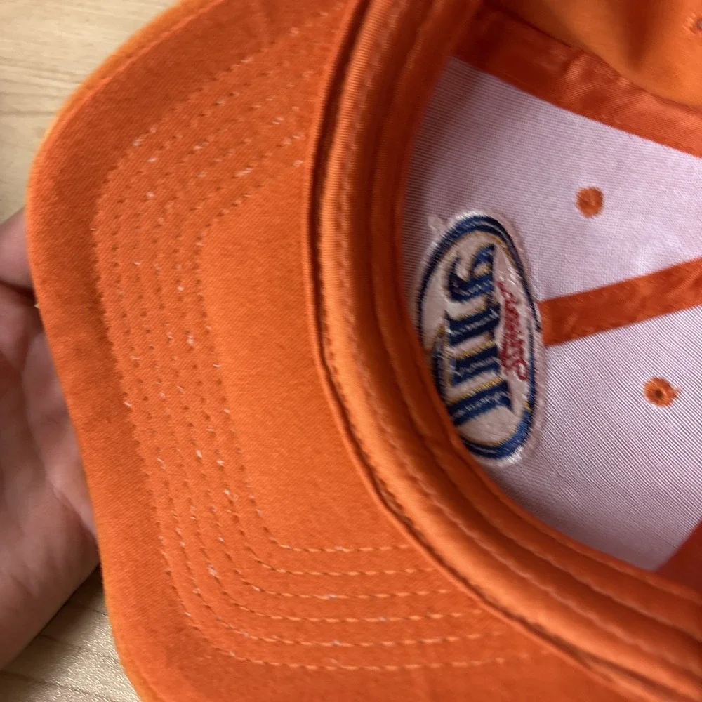 Miller Lite Hat Cap Strap Back Orange Embroidered Beer Promo Mens ACME Apparel
